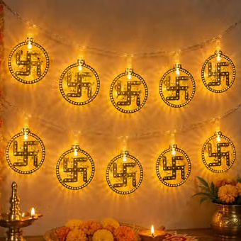 Sacred Swastik LED String Lights