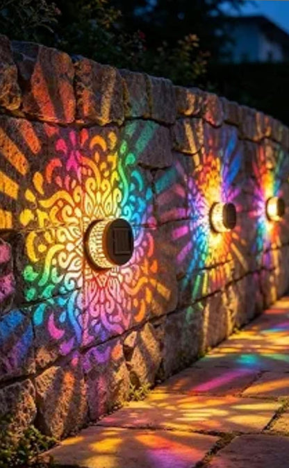 veloranaturals Multi-Color Solar Mandala Wall & Fence Lights