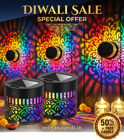veloranaturals Multi-Color Solar Mandala Wall & Fence Lights
